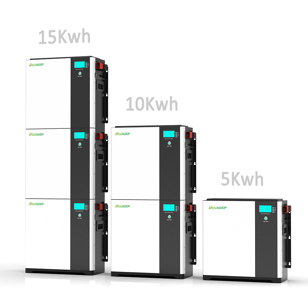 10 Kwh (51,2 V 100 Ah x 2) Bateria de armazenamento de energia solar doméstica modular empilhável